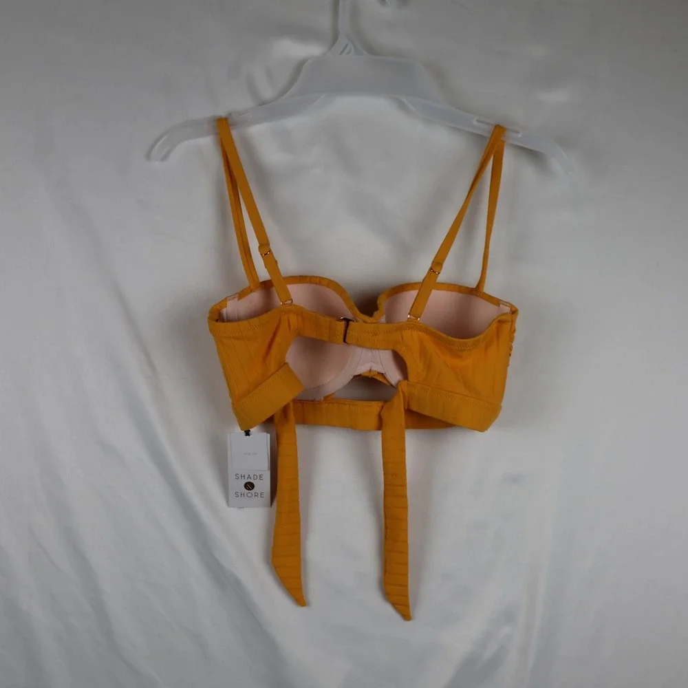 Shade & Shore Bikini Top Womens 32B Light Lift‎ Padded Swimwear Tie Back NWT